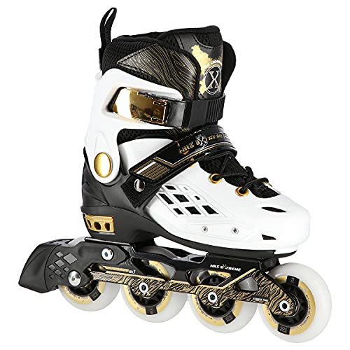 Nils Extreme Inliner für Kinder und Erwachsene - Inline Skates Mädchen und Jungen - ABEC7 Kugellager - Inliner Damen und Herren - Rollerskates Größenverstellbar 34-37 - Weiß - NA20004 von Nils Extreme