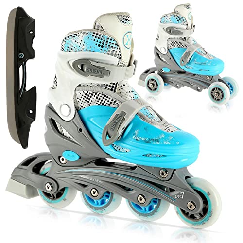 Nils Extreme Inlineskates Rollschuhe Schlittschuhe 4in1 verstellbar Inliner Skates NH18331 (S, Blau) von Nils Extreme