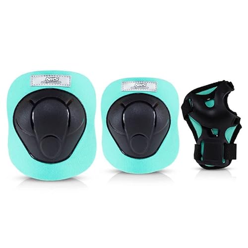 Nils Extreme Schutzausrüstungen Set für Skateboard Radfahren Inliner Skate - 3in1 Set Knieschone Ellbogenschoner Handgelenkpolster für Kinder und Erwache - Protektoren Set Schwarz und Mint - XS - H210 Nils Extreme Schutzausrüstungen Set für Skateboard Radfahren Inliner Skate - 3in1 Set Knieschone Ellbogenschoner Handgelenkpolster für Kinder und Erwache - Protektoren Set Schwarz und Mint - XS - H210 von Nils Extreme