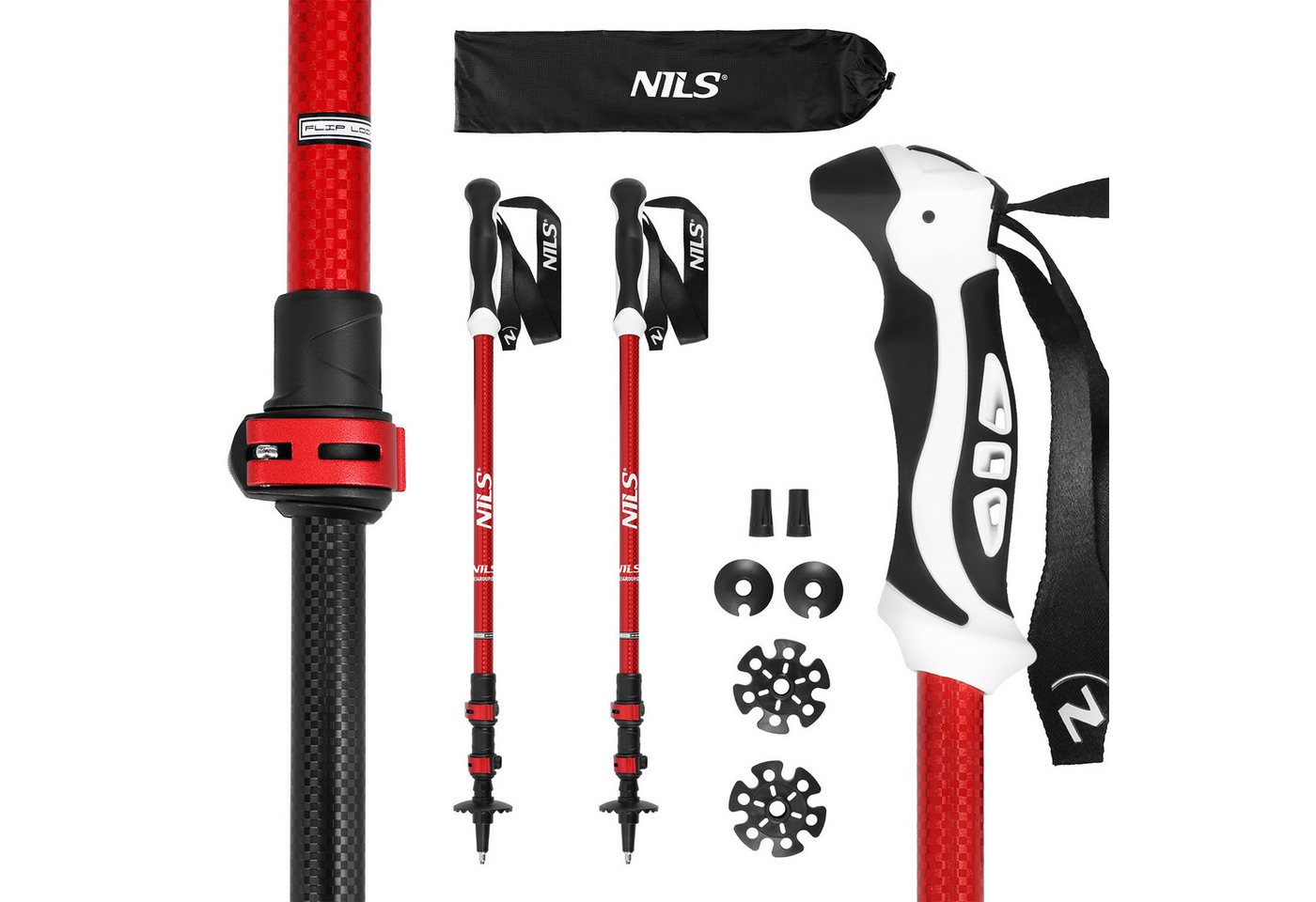 Nils Nordic-Walking-Stöcke Trekking-Stöcke Wanderstöcke Alu Teleskop Stöcke Nils Nordic-Walking-Stöcke Trekking-Stöcke Wanderstöcke Alu Teleskop Stöcke von Nils