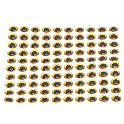 Nimomo Angelköderauge, 9 mm, realistische 3D-Angelaugen, 100 Stück, für die Herstellung von Angelködern, Gold von Nimomo