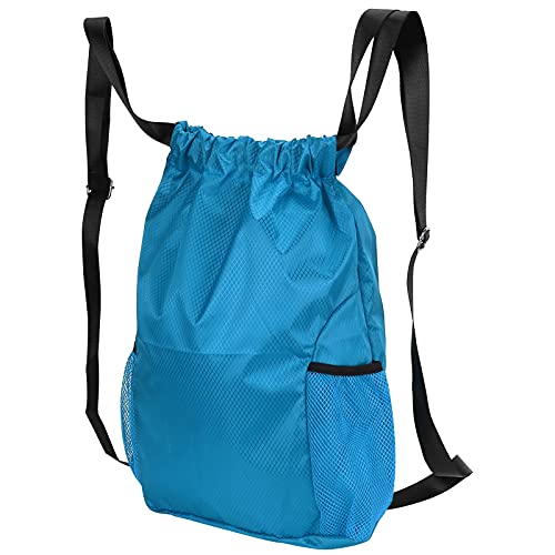 Nimomo Beam Mouth Rucksack, Polyesterfaser, Kordelzug, Schulterrucksack, verdickt, wasserdicht, Reise-Aufbewahrungstasche, Balkenmund-Design, Himmelblau von Nimomo