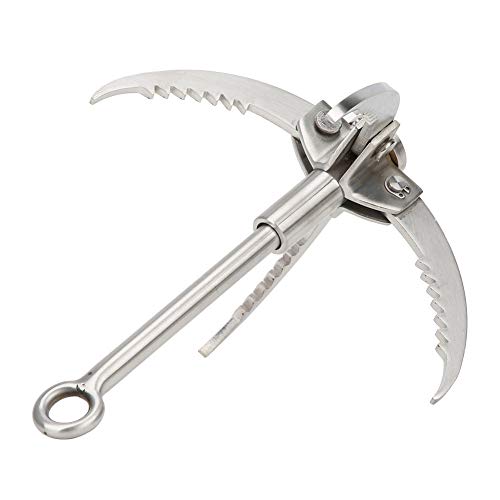 Nimomo Kletterhaken Edelstahl Grappling Haken 4 Krallen Faltbare Survival Tool für Klettern Outdoor Aktivitäten Schwerlast Kompaktes Design von Nimomo