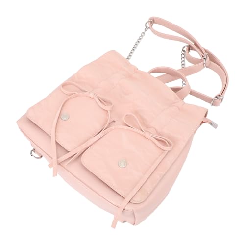 Nimomo PU-Leder-Rucksack, Geldbörse, PU-Leder-Rucksack, Geldbörse, modische Umhängetasche für tägliche Arbeit und Reisen, Mehrzweck-Kunstleder-Handtasche, Rosa von Nimomo