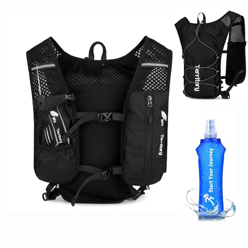 Laufweste mit 500ml Wasserflasche für Damen und Herren, Verstellbare Brustgurte Trinkrucksack Weste, Ultraleicht Reflektierender Laufweste Hydration Pack für Laufen, Radfahren, Trails, Marathons Laufweste mit 500ml Wasserflasche für Damen und Herren, Verstellbare Brustgurte Trinkrucksack Weste, Ultraleicht Reflektierender Laufweste Hydration Pack für Laufen, Radfahren, Trails, Marathons von Nircho