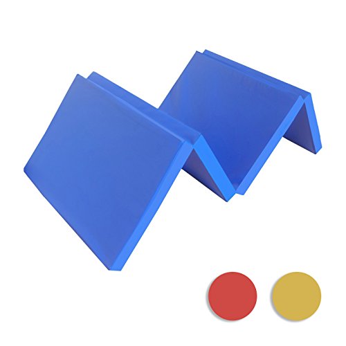 Weichbodenmatte klappbar Turnmatte Fitnessmatte Gymnastikmatte Sportmatte Trainingsmatte Bodenmatte Schutzmatte Übungsmatte 180 x 61 x 4,5 cm Blau von Niro Sportgeräte