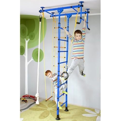 NiroSport Klettergerüst Indoor für Kinder in Blau Sprossenwand für Kinderzimmer Kletterwand Turnwand für max. Belastung bis 130 kg NiroSport Klettergerüst Indoor für Kinder in Blau Sprossenwand für Kinderzimmer Kletterwand Turnwand für max. Belastung bis 130 kg von Niro Sportgeräte