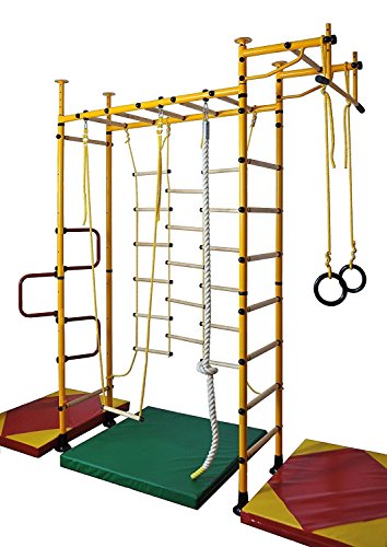 NiroSport Sprossenwand M3 Klettergerüst Indoor für Kinder in Orange Indoor Sprossenwand für Kinderzimmer leicht montierbare Kletterwand von Niro Sportgeräte