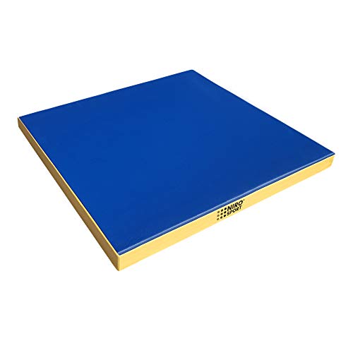 NiroSport Turnmatte 100 x 100 x 8 cm RG 25 Blau/Gelb Weichbodenmatte Matte Gymnastikmatte Fitnessmatte Sportmatte Trainingsmatte Bodenmatte Schutzmatte Übungsmatte wasserdicht von Niro Sportgeräte