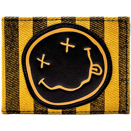 Nirvana Nevermind Grunge Smiley Rockband-Emblem Geldbörse/Geldbeutel Bi-Fold ID- & Kartenhalter, Orange von Nirvana