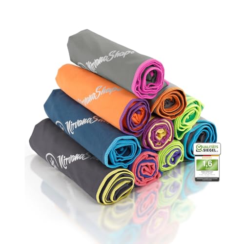 NirvanaShape Mikrofaser Handtuch - Reisehandtuch, Badetuch für Urlauber - kompakte, schnelltrocknende Microfaser Handtücher als Strandtuch, Sporthandtuch - für Reisen, Camping, Sport - 180 x 90 cm NirvanaShape Mikrofaser Handtuch - Reisehandtuch, Badetuch für Urlauber - kompakte, schnelltrocknende Microfaser Handtücher als Strandtuch, Sporthandtuch - für Reisen, Camping, Sport - 180 x 90 cm von NirvanaShape