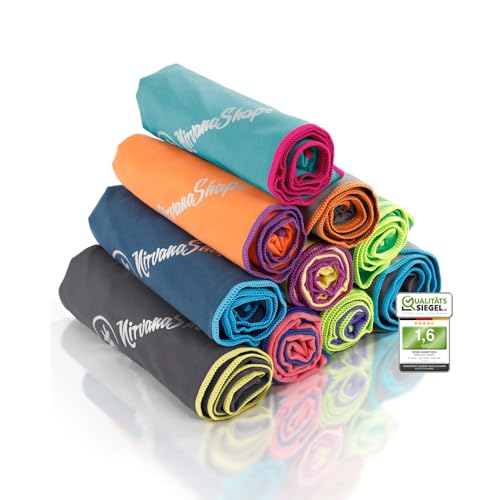 NirvanaShape Mikrofaser Handtuch - Reisehandtuch, Badetuch für Urlauber - kompakte, schnelltrocknende Microfaser Handtücher als Strandtuch, Sporthandtuch - für Reisen, Camping, Sport - 50 x 30 cm NirvanaShape Mikrofaser Handtuch - Reisehandtuch, Badetuch für Urlauber - kompakte, schnelltrocknende Microfaser Handtücher als Strandtuch, Sporthandtuch - für Reisen, Camping, Sport - 50 x 30 cm von NirvanaShape