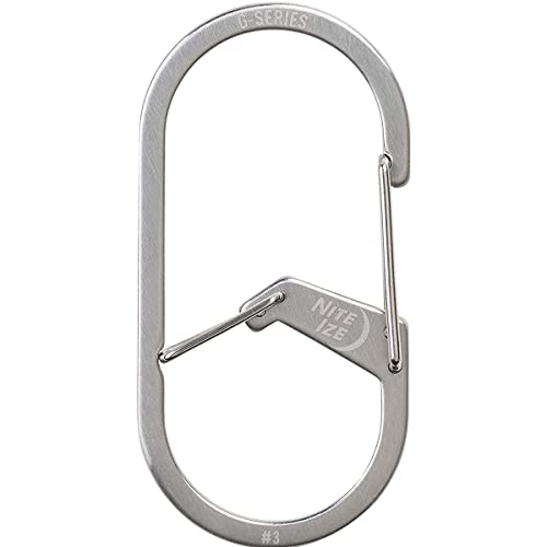 NIte Ize Unisex – Erwachsene G-Series DUAL Chamber Carabiner, Silber, Gr. 3 von Nite Ize