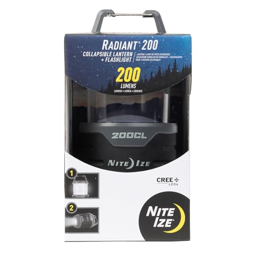 Nite Ize Radiant 200 faltbare Laterne + Taschenlampe, 200 Lumen LED Laterne umwandelbar zu Taschenlampe von Nite Ize