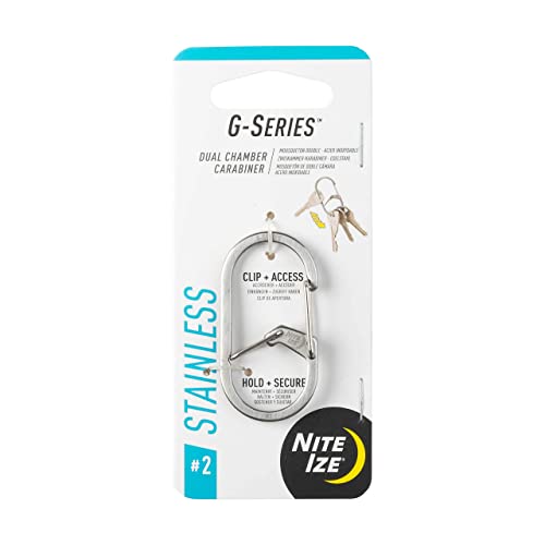 NIte Ize Unisex – Erwachsene G-Series DUAL Chamber Carabiner, Silber, Gr. 2 NIte Ize Unisex – Erwachsene G-Series DUAL Chamber Carabiner, Silber, Gr. 2 von Nite Ize