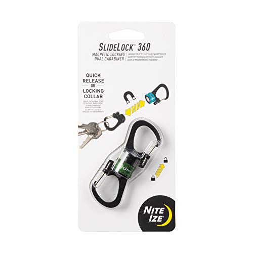 NiteIze SlideLock 360° Doppelkarabiner mit Magnetverschluss, Schließring zum Trennen von Schlüsseln, Olivgrün NiteIze SlideLock 360° Doppelkarabiner mit Magnetverschluss, Schließring zum Trennen von Schlüsseln, Olivgrün von Nite Ize