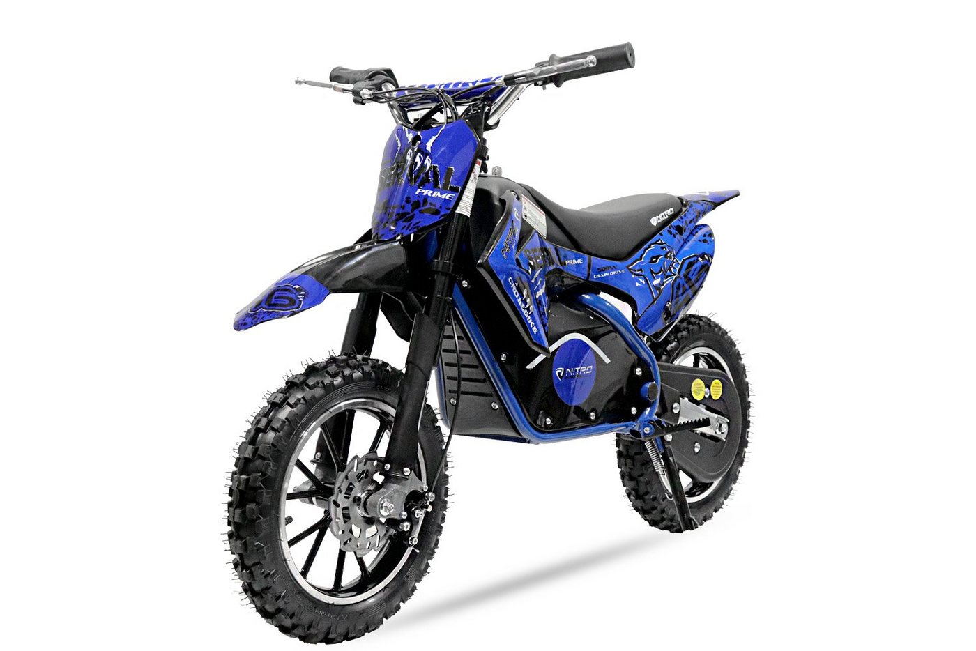 Nitro Motors Dirt-Bike Elektro 500W Eco mini Kinder Dirtbike Serval 10" Pocketbike Crossbike, 1 Gang, Automatikschaltung von Nitro Motors