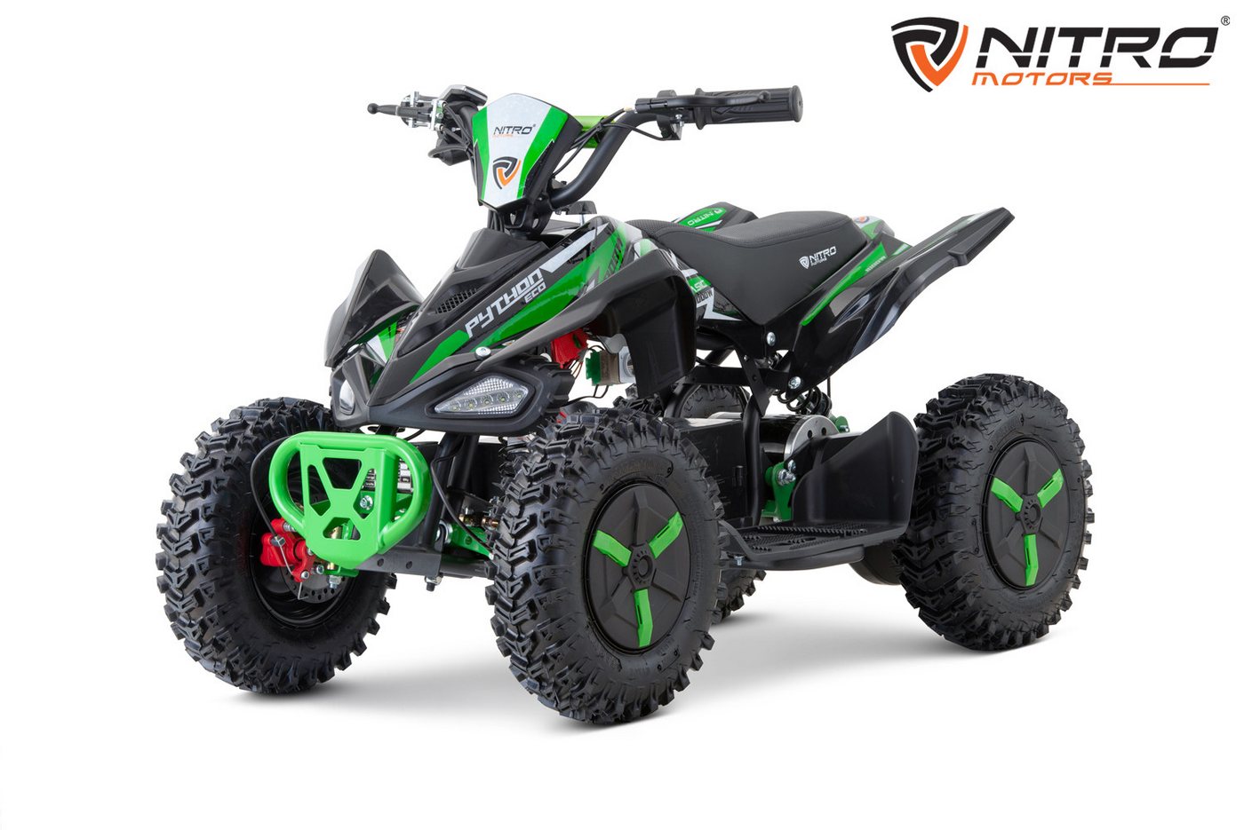 Nitro Motors Quad 1000W Eco mini Kinder Quad Python SP Sport 6 Zoll, 0,00 ccm, 1000,00 W, 25 km/h, Euro 0, Qualitativ hochwertige Sport Reifen mit Snowy-Profile L von Nitro Motors