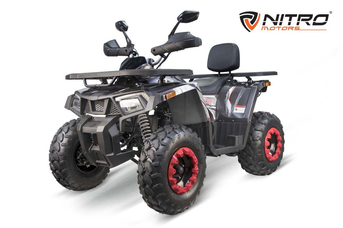 Nitro Motors Quad 200cc maxi Kinder Quad Quablo CVT RS Platin, 200,00 ccm, 60 km/h, Euro 0, Elektro Starter und Seilzugstarter von Nitro Motors