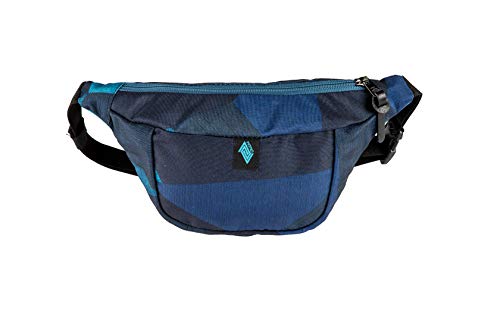 Hip Bag, Stylische Brusttasche, Gürteltasche mit 2 Fächern, Travel Pack, Heritage Umhängtasche, Festival Hüfttasche, Bauchtasche, 25 x 14 x 8cm, Fragments Blue von Nitro