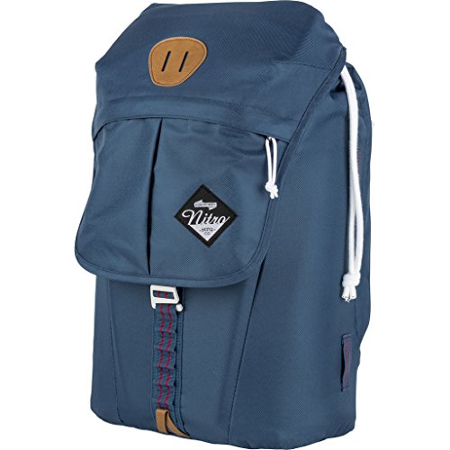Nitro Cypress sportiver Daypack Rucksack für Uni & Freizeit, Streetpack mit gepolstertem 15“ Wide Laptopfach & Seesacktunnelverschluss, Überschlagdeckel, Blue Steel, 28 L von Nitro