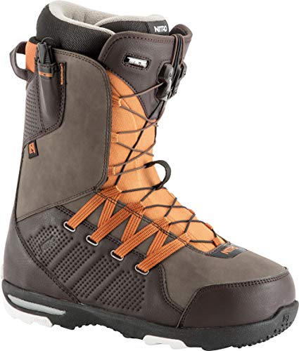 Nitro Snowboards Herren Thunder TLS '19 Leichter Snowboardschuh Snowboardboot mit Schnellschnürsystem Allround Freestyle Freeride Softboot Warm Boots, Brown, 32.0 von Nitro