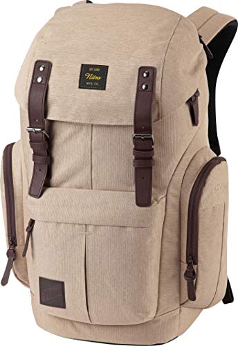 Daypacker Alltagsrucksack im Retro Look mit Gepolstertem Laptopfach, Schulrucksack, Wanderrucksack oder Streetpack, 32 L, Almond von Nitro
