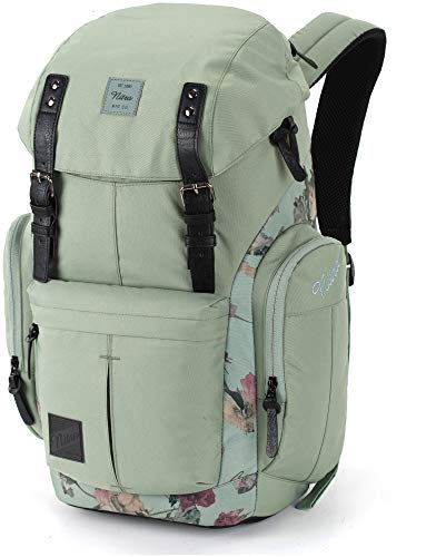 Daypacker Alltagsrucksack im Retro Look mit Gepolstertem Laptopfach, Schulrucksack, Wanderrucksack oder Streetpack, 32 L, Dead Flower von Nitro