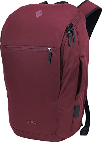 Nitro Nikuro Traveller|Reisetasche|Travel Bag|Alltagsrucksack|Daypack|Laptop- & Schulrucksack|herrausnehmbaren Packwürfel und integriertem Hygienefach| Wine, Einheitsgröße von Nitro