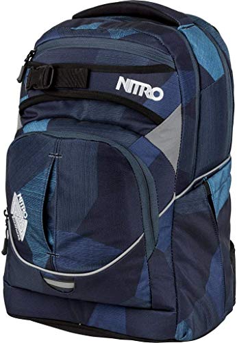 Nitro 878052 Superhero Schulrucksack, Rucksack, abnehmbarer Hüftgurt, robuste Bodenplatte, Thermotasche, 30 L,, Fragments Blue Nitro 878052 Superhero Schulrucksack, Rucksack, abnehmbarer Hüftgurt, robuste Bodenplatte, Thermotasche, 30 L,, Fragments Blue von Nitro