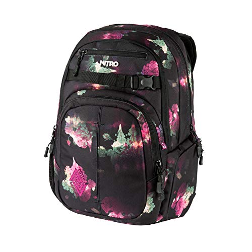 Nitro Chase Rucksack, Schulrucksack mit Organizer, Schoolbag, Daypack mit 17 Zoll Laptopfach, Black Rose, 35L von Nitro