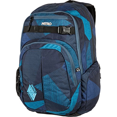 Nitro Chase Rucksack, Schulrucksack mit Organizer, Schoolbag, Daypack mit 17 Zoll Laptopfach, Fragments Blue, 35L von Nitro