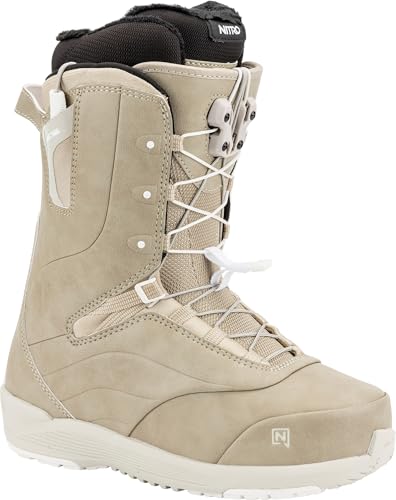 Nitro Damen Crown TLS Leichter Snowboardboot mit Schnellschnürsystem Allround Freestyle Freeride Softboot, Sand, 28 von Nitro