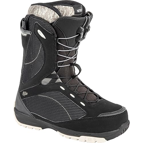 Nitro Damen Monarch TLS '24 All Mountain Freestyle Schnellschnürsystem Boot Snowboardboot, Black-Sand, MP 24.5 // EU 38 // US WMN 7 von Nitro