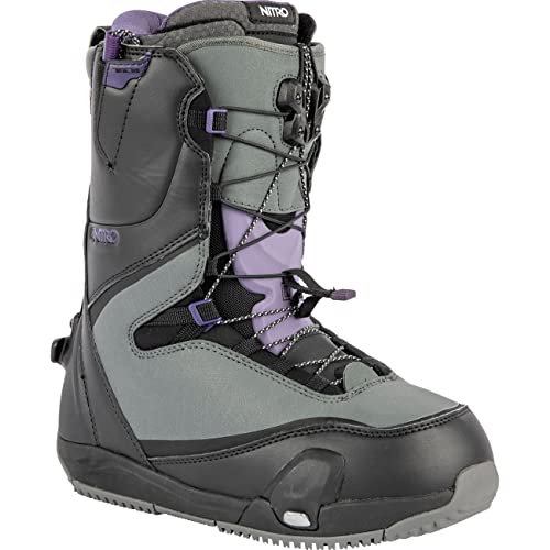 Nitro Damen Snowboards CAVE TLS '23 Step ON All Mountain Freestyle Freeride Schnellschnürsystem Boot Snowboardboot, Black-Charcoal, MP 24,5 // EU 38 // US 7 von Nitro