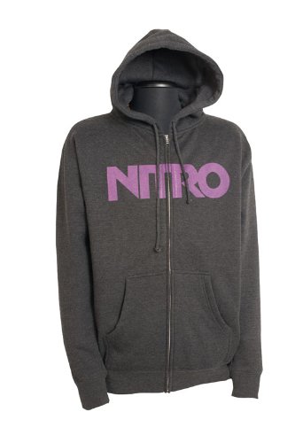 Nitro Herren Zip Kapuzensweatshirt Standard, Charcoal Heather, S von Nitro