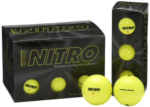 Nitro Maximum Distance Golfball, 12 Stück, Unisex-Erwachsene, gelb, Einheitsgröße von Nitro