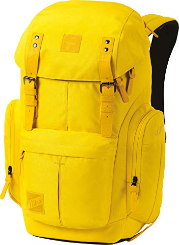 Daypacker Alltagsrucksack im Retro Look mit Gepolstertem Laptopfach, Schulrucksack, Wanderrucksack oder Streetpack, 32 L, Cyber Yellow von Nitro
