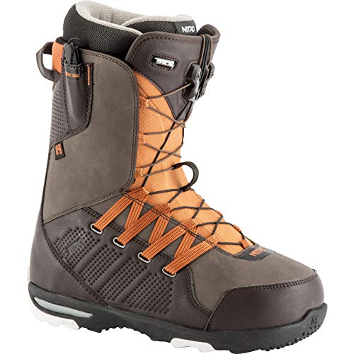 Nitro Snowboards Herren Team TLS '19 Premium Snowboardschuh Snowboardboot mit Schnellschnürsystem Highend Freestyle Freeride Carving Softboot Boots, Two Tone Brown, 32.5 von Nitro