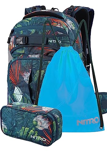 Nitro Superhero, Schulrucksackset, Rucksack, Backpack, abnehmbarer Hüftgurt, robuste Bodenplatte, Thermotasche, Laptopfach, Turnbeutel & Pencil Case XL, Tropical Nitro Superhero, Schulrucksackset, Rucksack, Backpack, abnehmbarer Hüftgurt, robuste Bodenplatte, Thermotasche, Laptopfach, Turnbeutel & Pencil Case XL, Tropical von Nitro