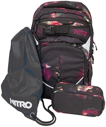 Nitro Superhero, Schulrucksackset, Rucksack, Backpack, abnehmbarer Hüftgurt, robuste Bodenplatte, Thermotasche, Laptopfach, Turnbeutel & Pencil Case XL,Black Rose Nitro Superhero, Schulrucksackset, Rucksack, Backpack, abnehmbarer Hüftgurt, robuste Bodenplatte, Thermotasche, Laptopfach, Turnbeutel & Pencil Case XL,Black Rose von Nitro