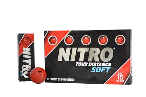 Nitro Uni – Erwachsene Tour Distance Soft Golfbälle, Rot/Ausflug, einfarbig (Getaway Solids) Nitro Uni – Erwachsene Tour Distance Soft Golfbälle, Rot/Ausflug, einfarbig (Getaway Solids) von Nitro