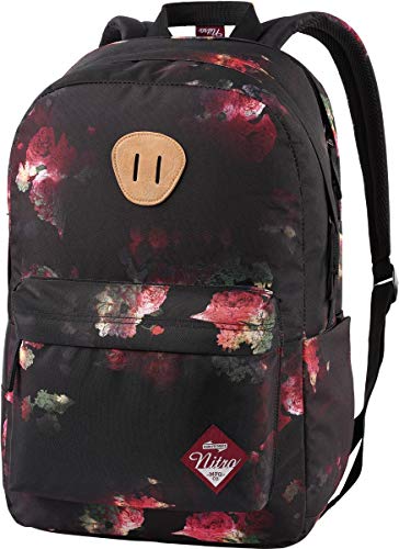 Nitro Urban Plus, Old School Daypack mit zusätzlichem gepolstertem Laptopfach, urbaner Streetpack, Alltagsrucksack, Schulrucksack, Schoolbag mit seitlichem Flaschenfach, Black Rose von Nitro