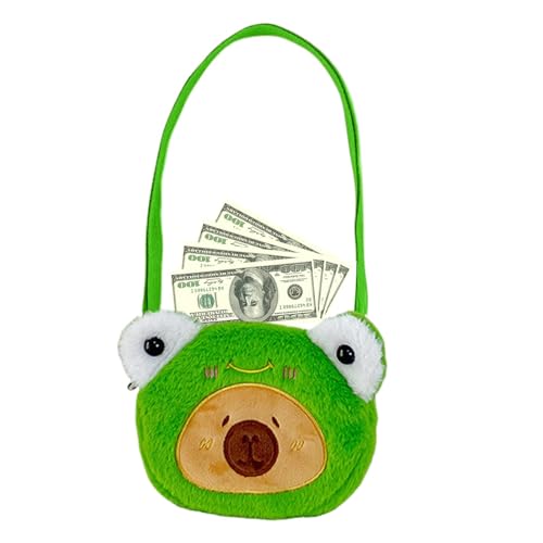 Capybara Umhängetasche, Capybara Plüschtasche,Diagonal Cartoon Capybara Geldbörse Plüschtasche | Verstellbare Plüschtasche, Geldbörse in Tierform für Schlüssel, Handys, Münzen, Kleingeld, Karten von Nixieen