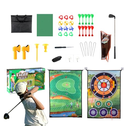 Golf-Chipping-Spielmatte,Chipping-Golf-Spielmatte,Übungsmatte Präzisions-Golf-Schlagmatte - Stick Chip Game, großes Golf-Trainingsmatten-Set für Zuhause, Hinterhof, Garage von Nixieen