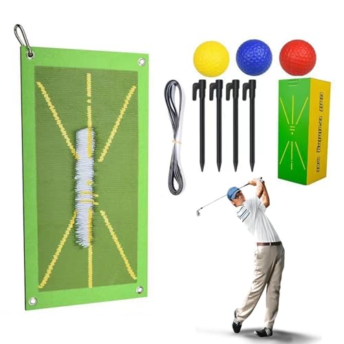 Golfschlagmatte, Golf-Trainingsmatte, Stoßstabilitätstrainer mit aufrollbarem Design, rutschfeste Trainingshilfe für Übungswerkzeug von Nixieen