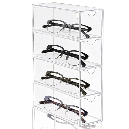 Nizirioo Aufbewahrungsbox Für Brillen, Brillenbox Mit 4 Schubladen, Brillen Organizer Brillenablage Sonnenbrillen Aufbewahrung Aufbewahrungsbox Brillenständer Für Brillen Lesebrillen Kosmetika Nizirioo Aufbewahrungsbox Für Brillen, Brillenbox Mit 4 Schubladen, Brillen Organizer Brillenablage Sonnenbrillen Aufbewahrung Aufbewahrungsbox Brillenständer Für Brillen Lesebrillen Kosmetika von Nizirioo