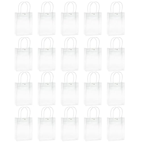 Njdkadey Transparente PVC-Tasche mit Griff, klein, transparnt, transparente Tragetasche, wiederverwendbare Einkaufstasche für Waren von Njdkadey