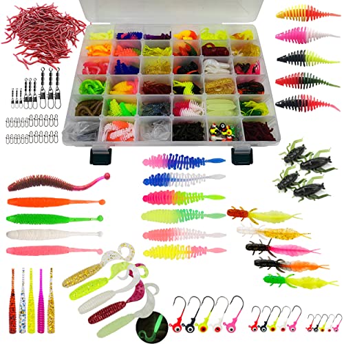 Njord Kalastus Mega Forellen Gummiköder Sortiment Box Komplettset | Perfektes Angel Geschenk für Angler | Gummi Forellen Köder und Barsch Köder Set | Angelköder Gummiwurm Barsch Set von Njord Kalastus