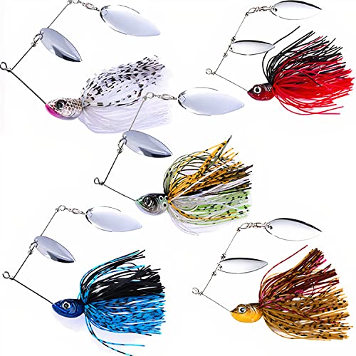 Njord Kalastus Messeneuheit 2023 Premium Chatterbait Set 5 Stück 20g in Köderbox | Krautblinker Shatterbait Chatterbaits Hecht Köder Set Chatterbait Barsch Köder Set Shatter Bait Angel Kunstköder von Njord Kalastus